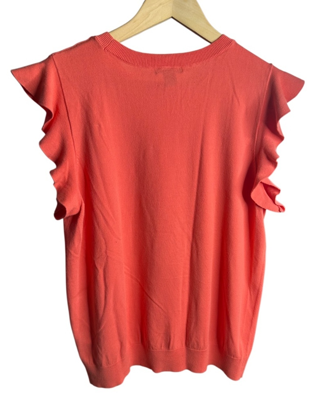 Halogen | Coral Ruffle Sleeve Knit Top | XL | Lightweight Feminine - Picture 4 of 6